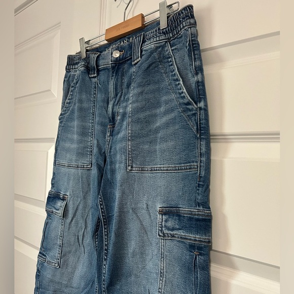 Y2K American Eagle High Waist Ankle Cargo Jeans 6 Short - Picture 5 of 8